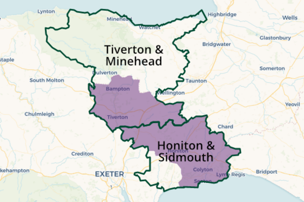 A map showing the new Constituencies